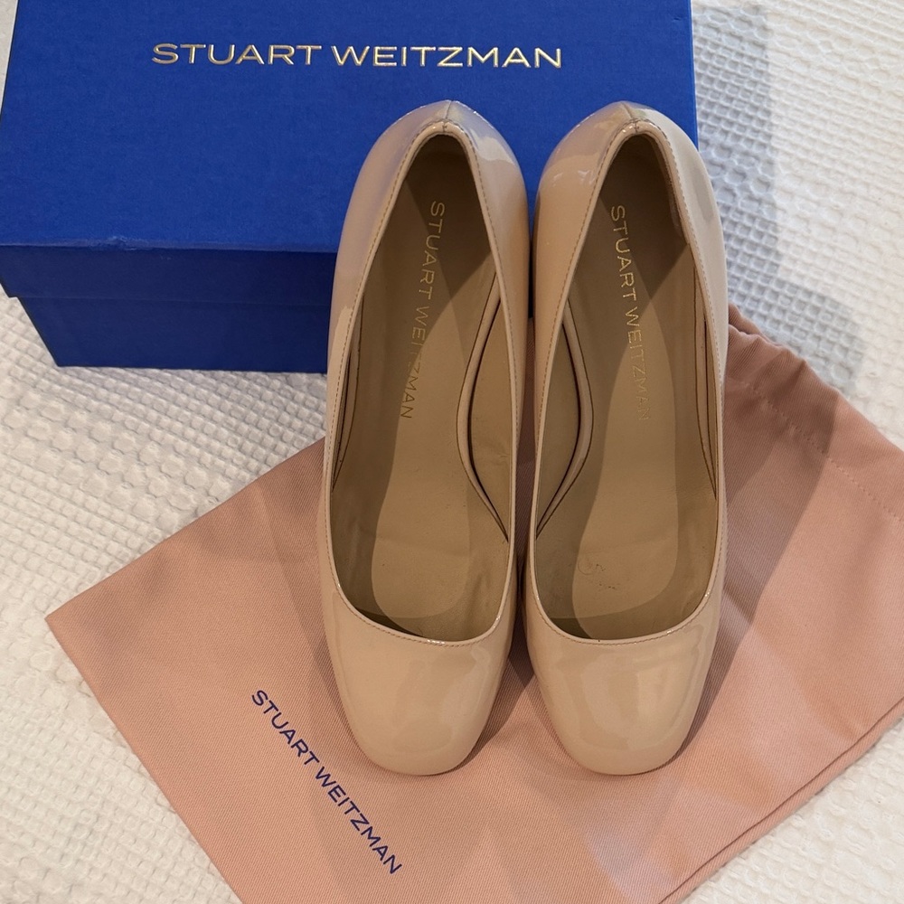Stuart Weitzman Beige Patent Heels